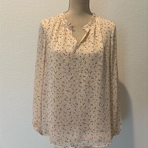 Rachel Zoe Beige Blouse with Black Dots